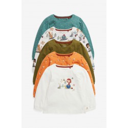 秋日女孩 - 5件裝長袖T恤 (3個月至7歲)