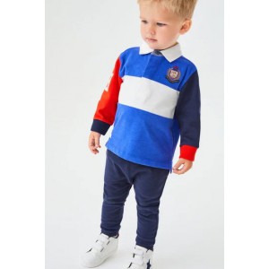 拼色 - 欖球運動Polo恤和輕量級慢跑運動褲套裝 (3個月至7歲)